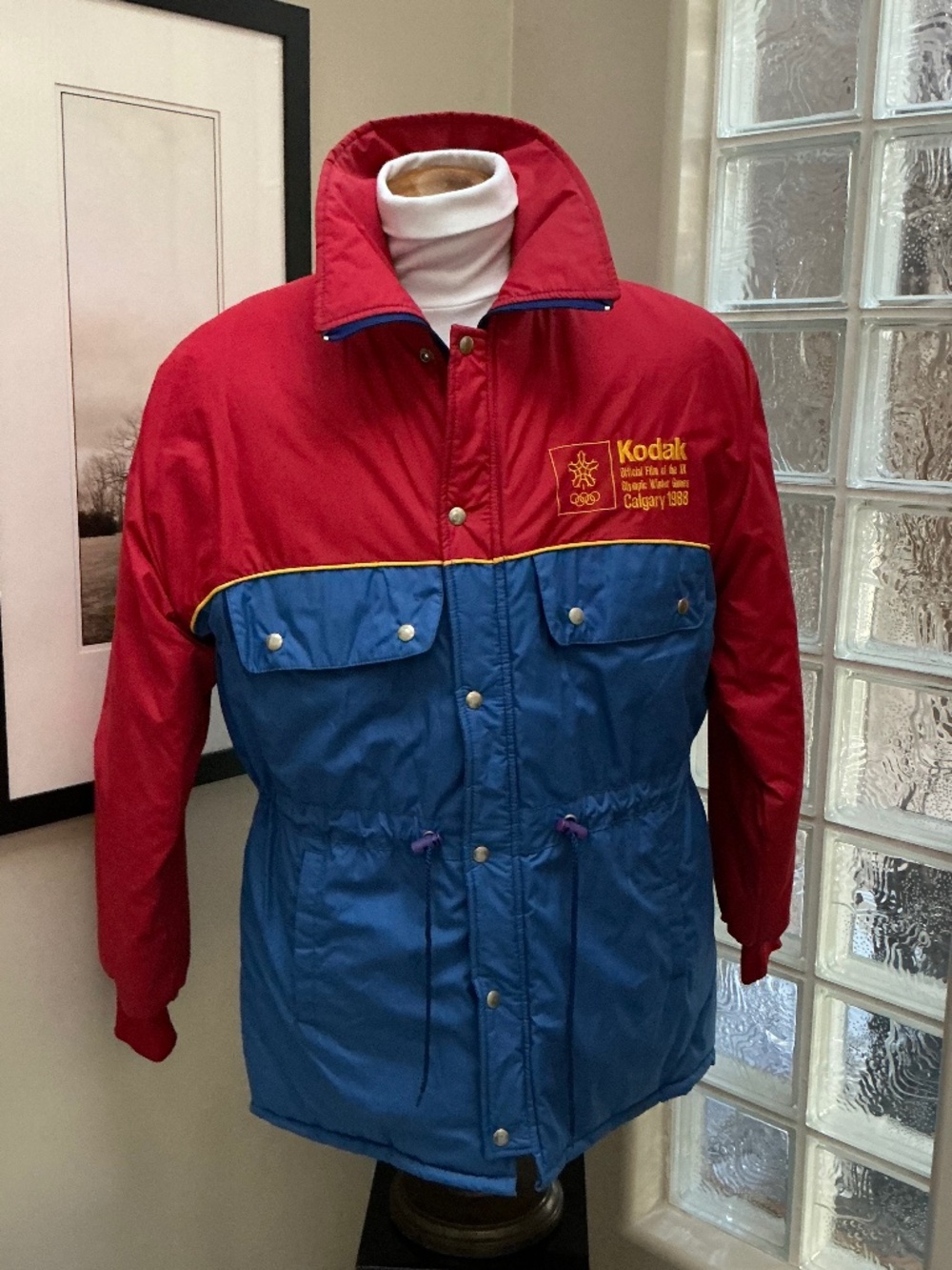 Rare Olympic Parka Jacket, Calgary 1988, Official Kodak Film Sponsor. Size XL